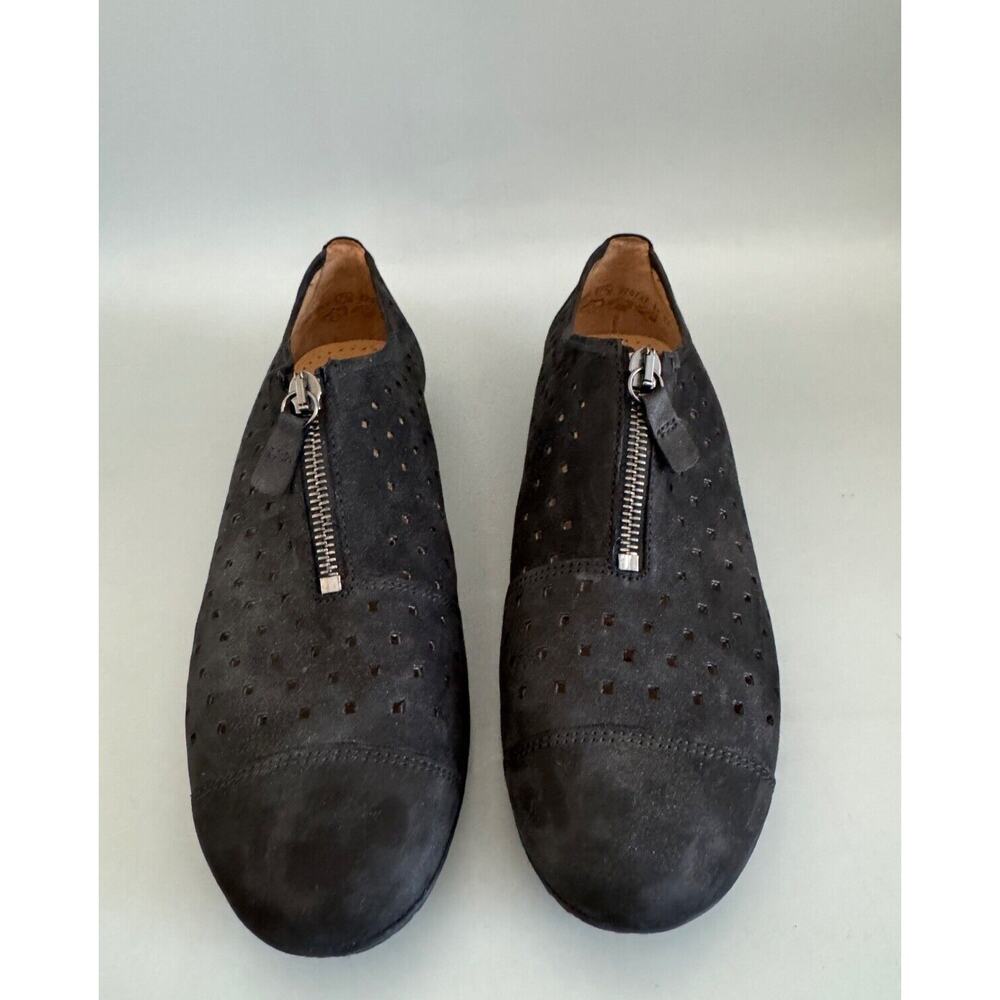 Gabor Suede Perforated Flats Sneakers US Size 10 (UK-7.5) Black Minimalistic - Picture 3 of 7